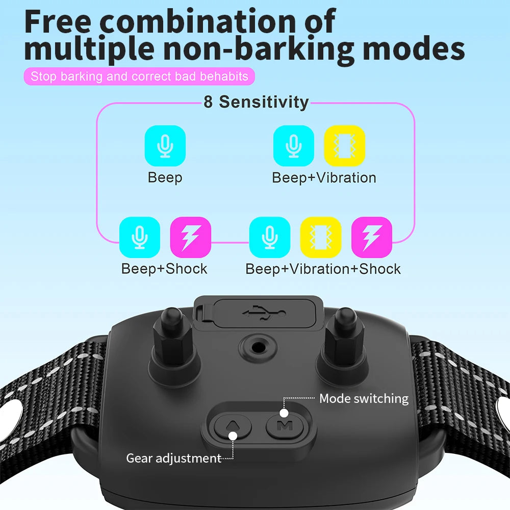 Collar Antiladridos Inteligente para Perros — Recargable, Pantalla Digital y Resistente al Agua IP67