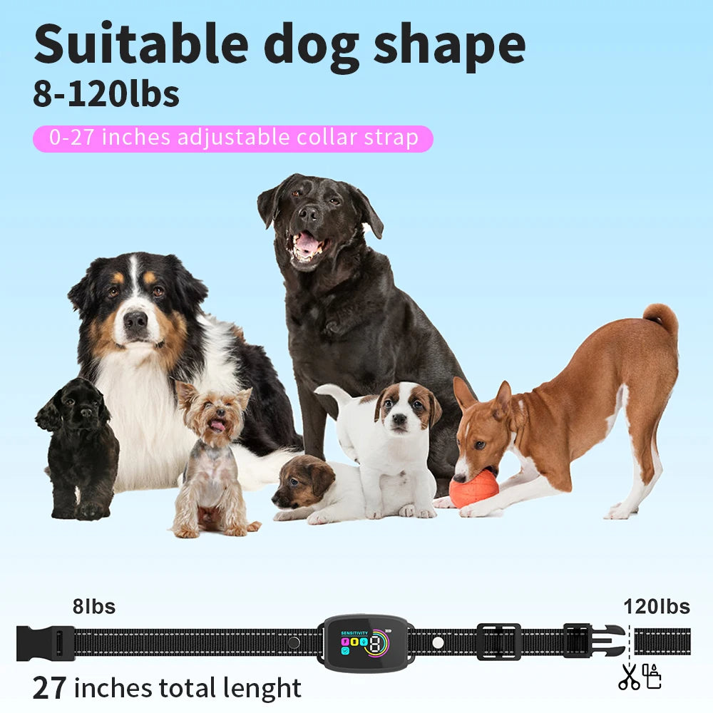 Collar Antiladridos Inteligente para Perros — Recargable, Pantalla Digital y Resistente al Agua IP67