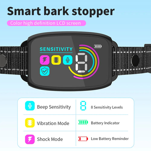 Collar Antiladridos Inteligente para Perros — Recargable, Pantalla Digital y Resistente al Agua IP67